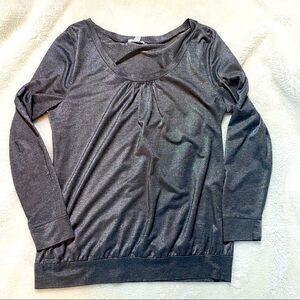 Old Navy shimmery metallic Silver Long Sleeve Top Size Large